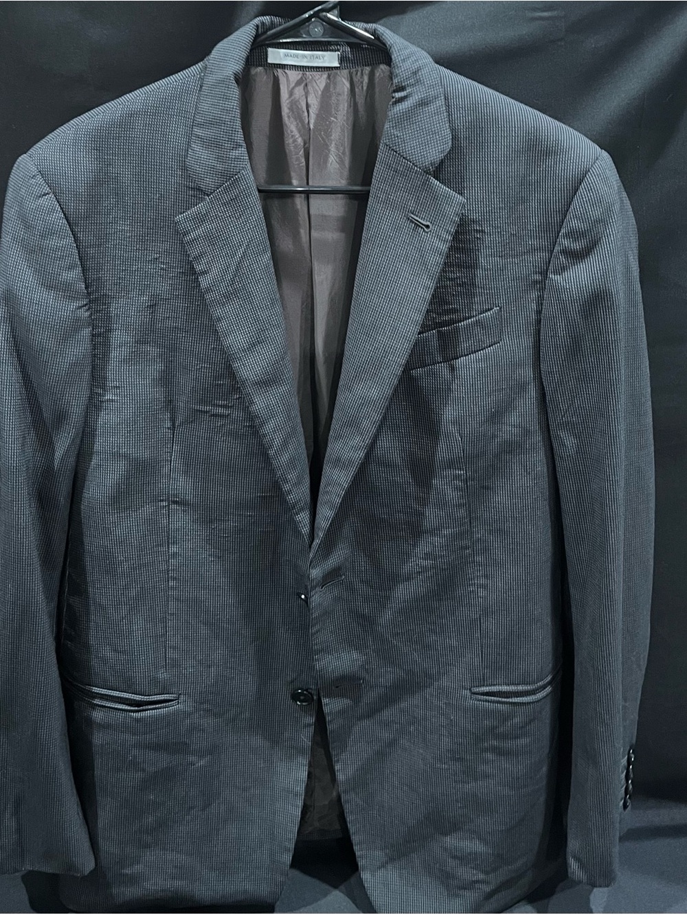 Authentic Armani Collezioni Gray Houndstooth Blazer Jacket made in Italy40R Slim